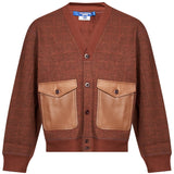 Cardigan a quadri in marrone 