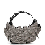 Borsa con fiocchi in nero e argento 