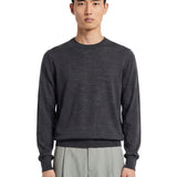 Maglione girocollo in cashmere grigio 
