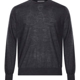 Maglione girocollo in cashmere grigio 