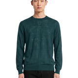 Maglione a girocollo in cashmere verde 