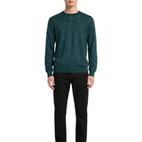 Maglione a girocollo in cashmere verde 