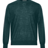 Maglione a girocollo in cashmere verde 