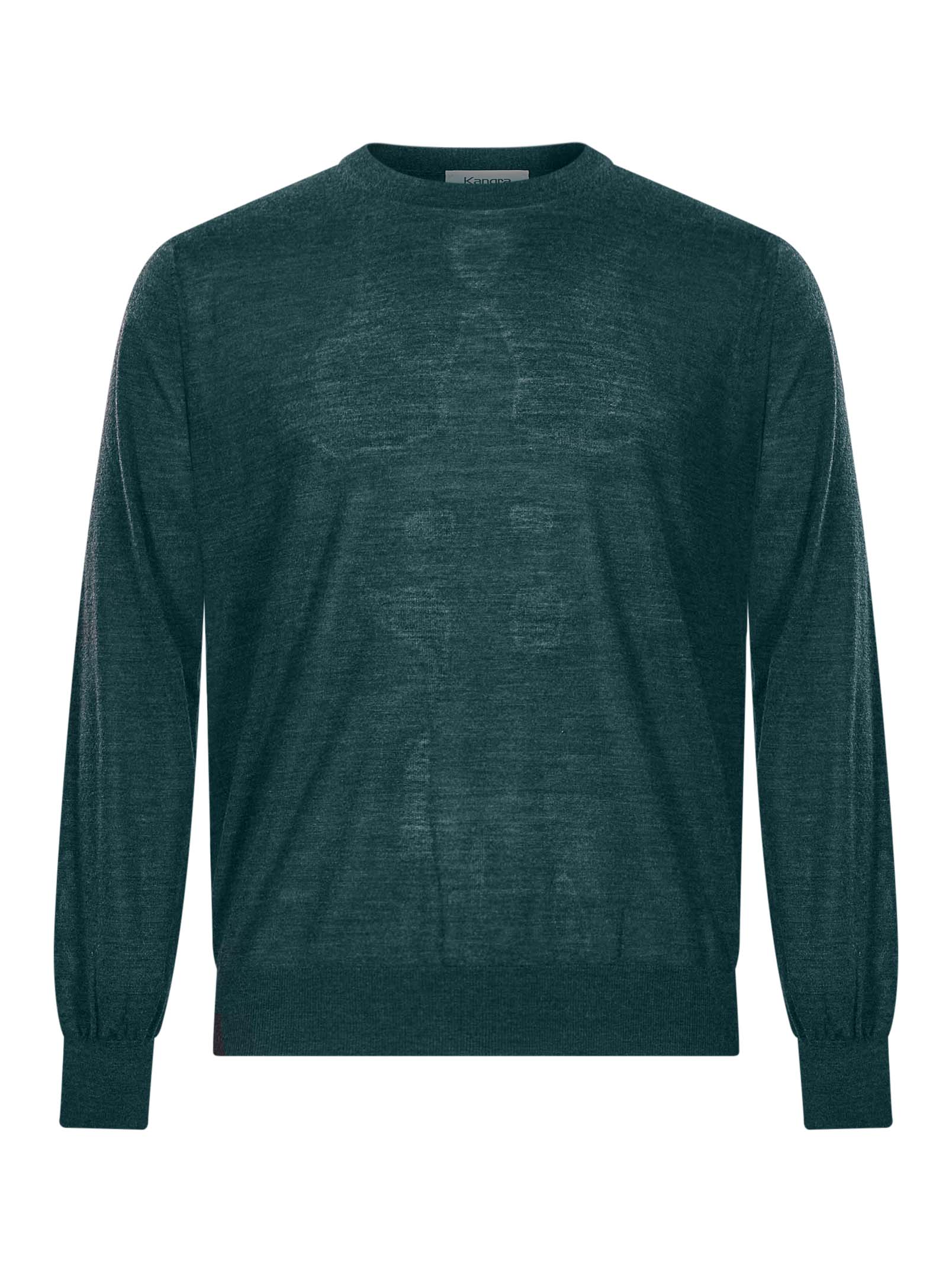 Maglione a girocollo in cashmere verde 