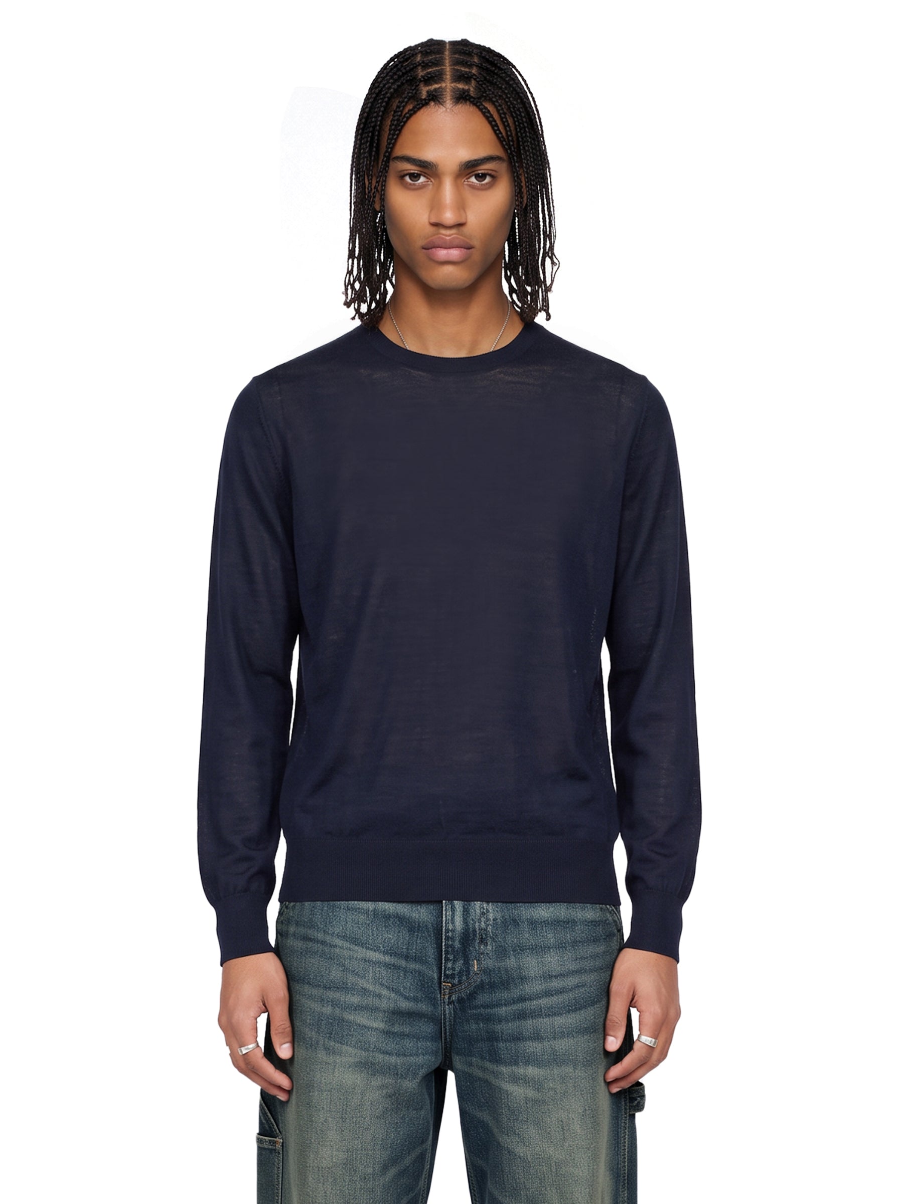 Maglione girocollo in blu 