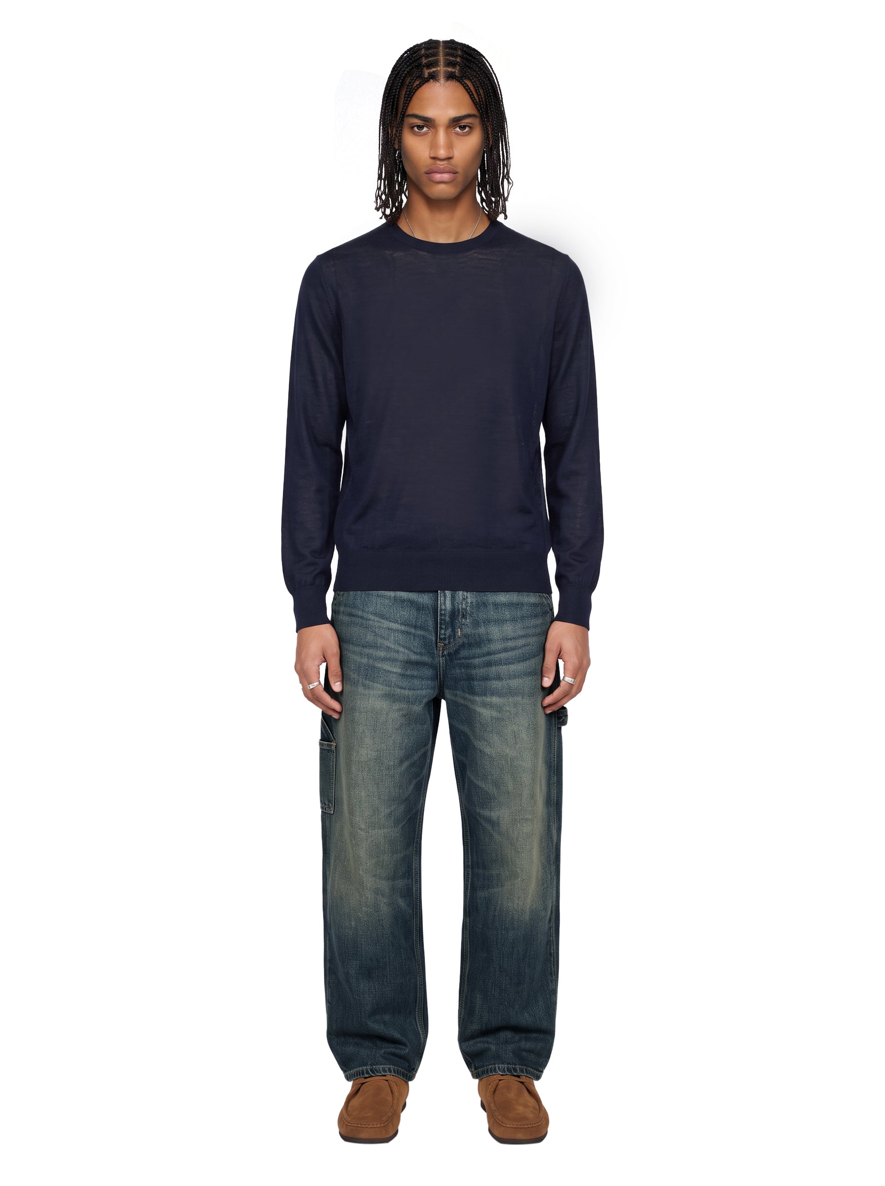 Maglione girocollo in blu 