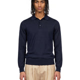 Polo con bottoni in blu 