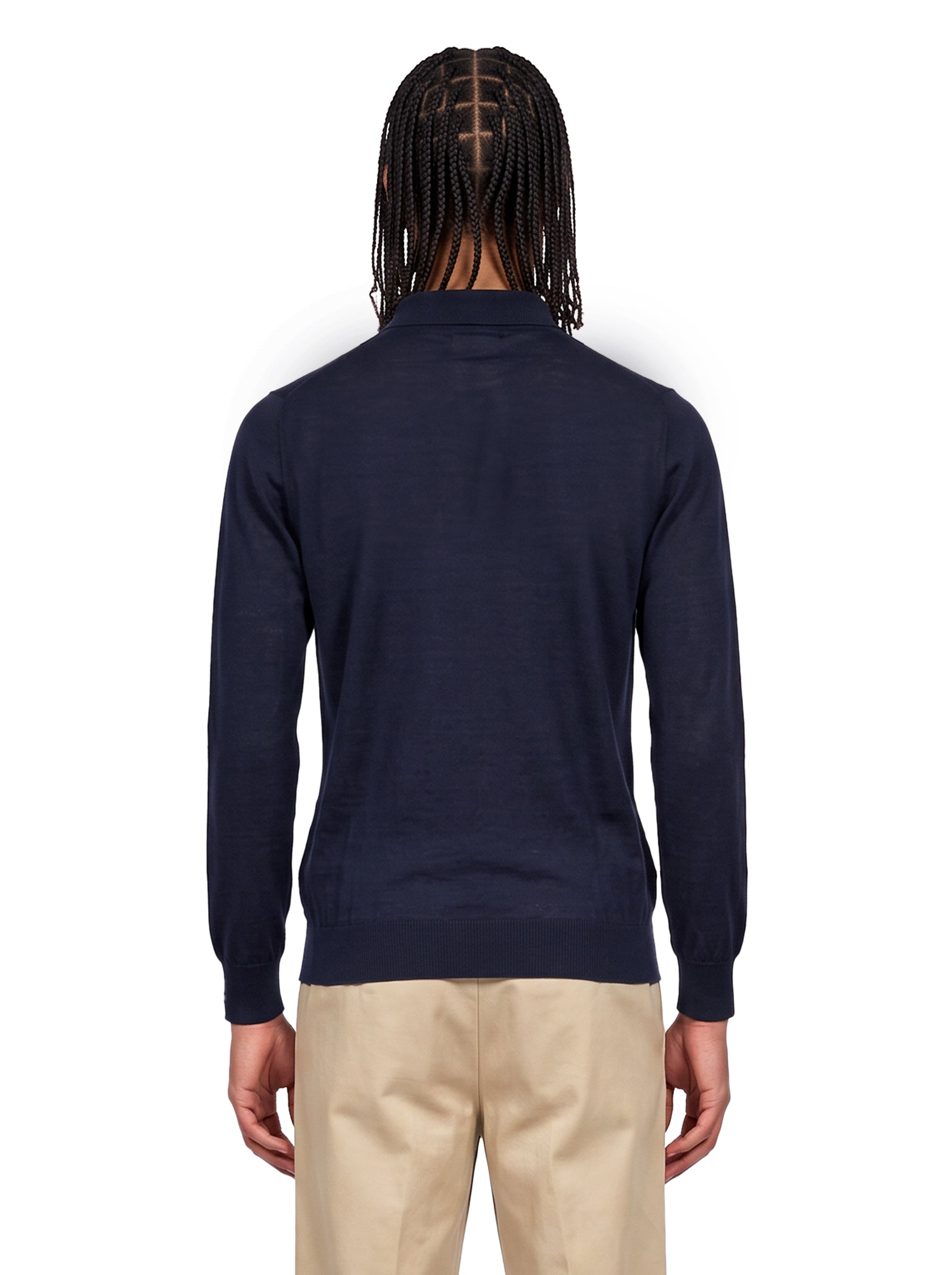 Polo con bottoni in blu 