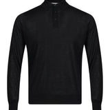 Polo con bottoni in nero 
