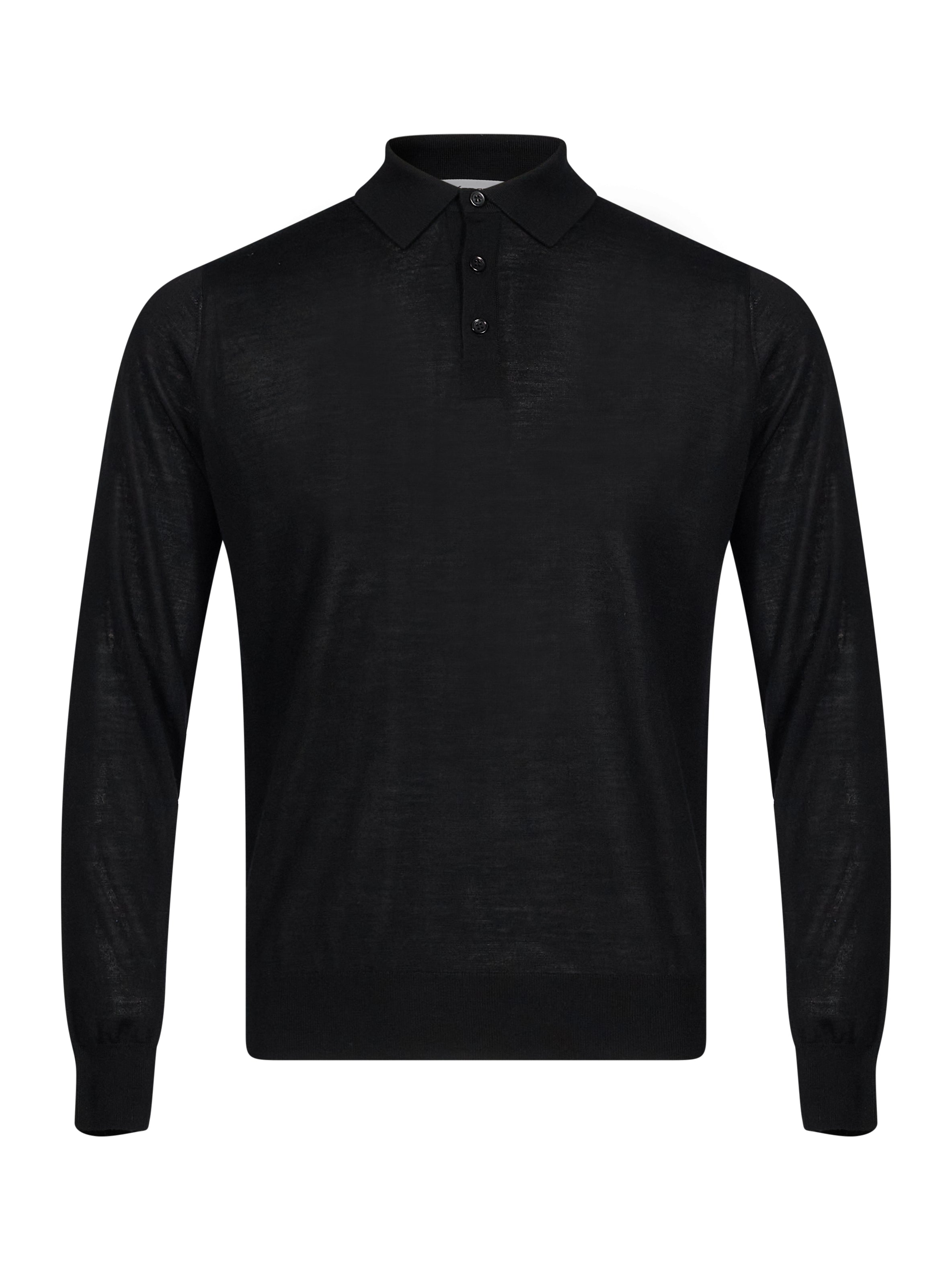 Polo con bottoni in nero 