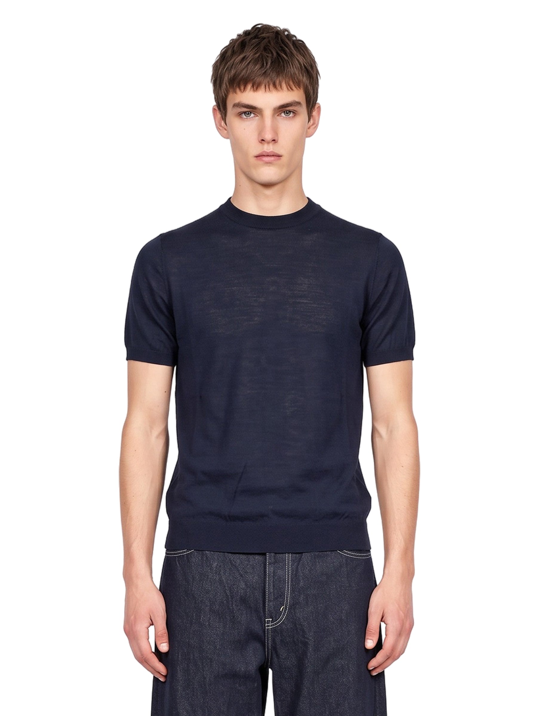 Maglia girocollo in blu 