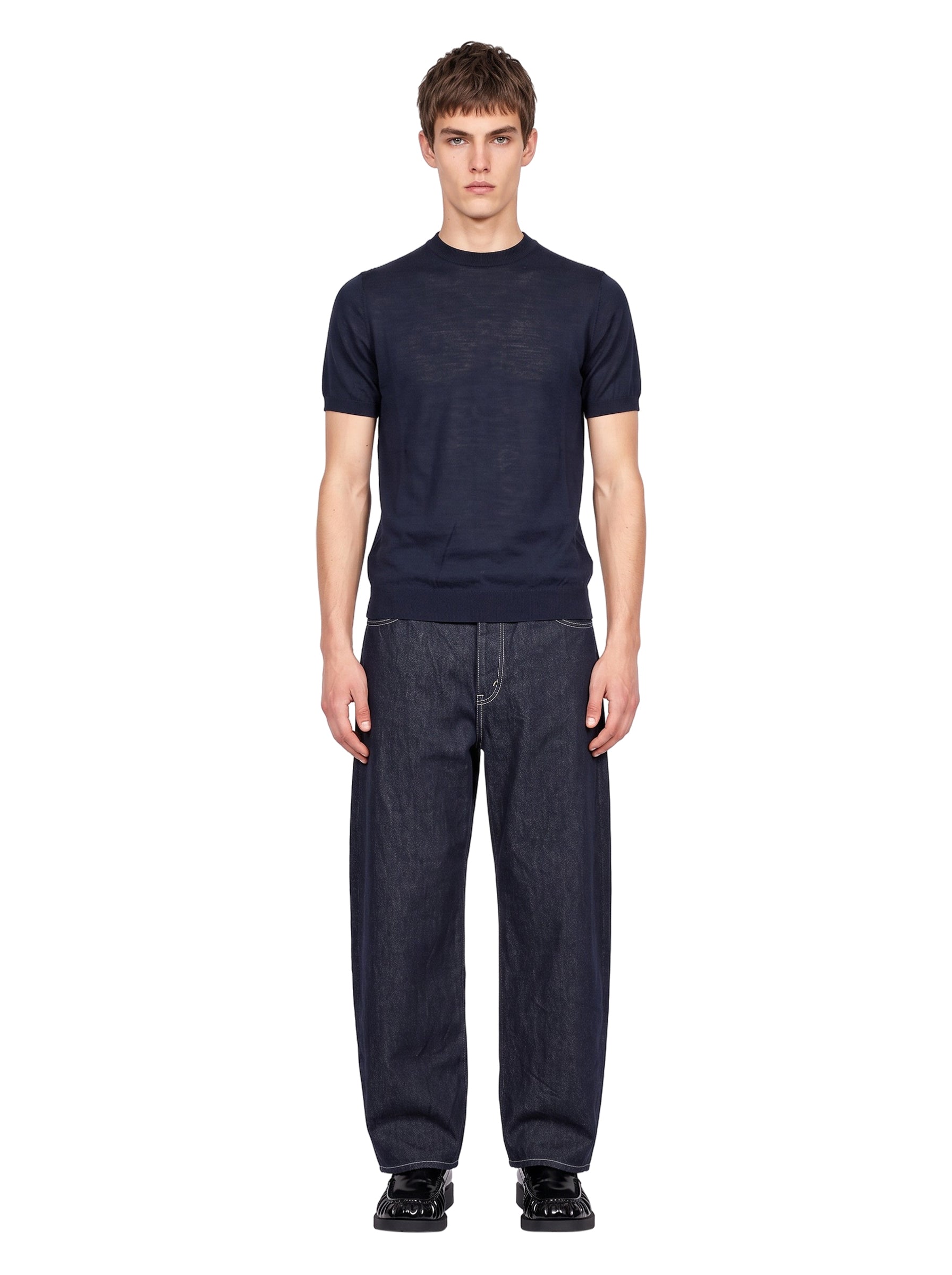 Maglia girocollo in blu 