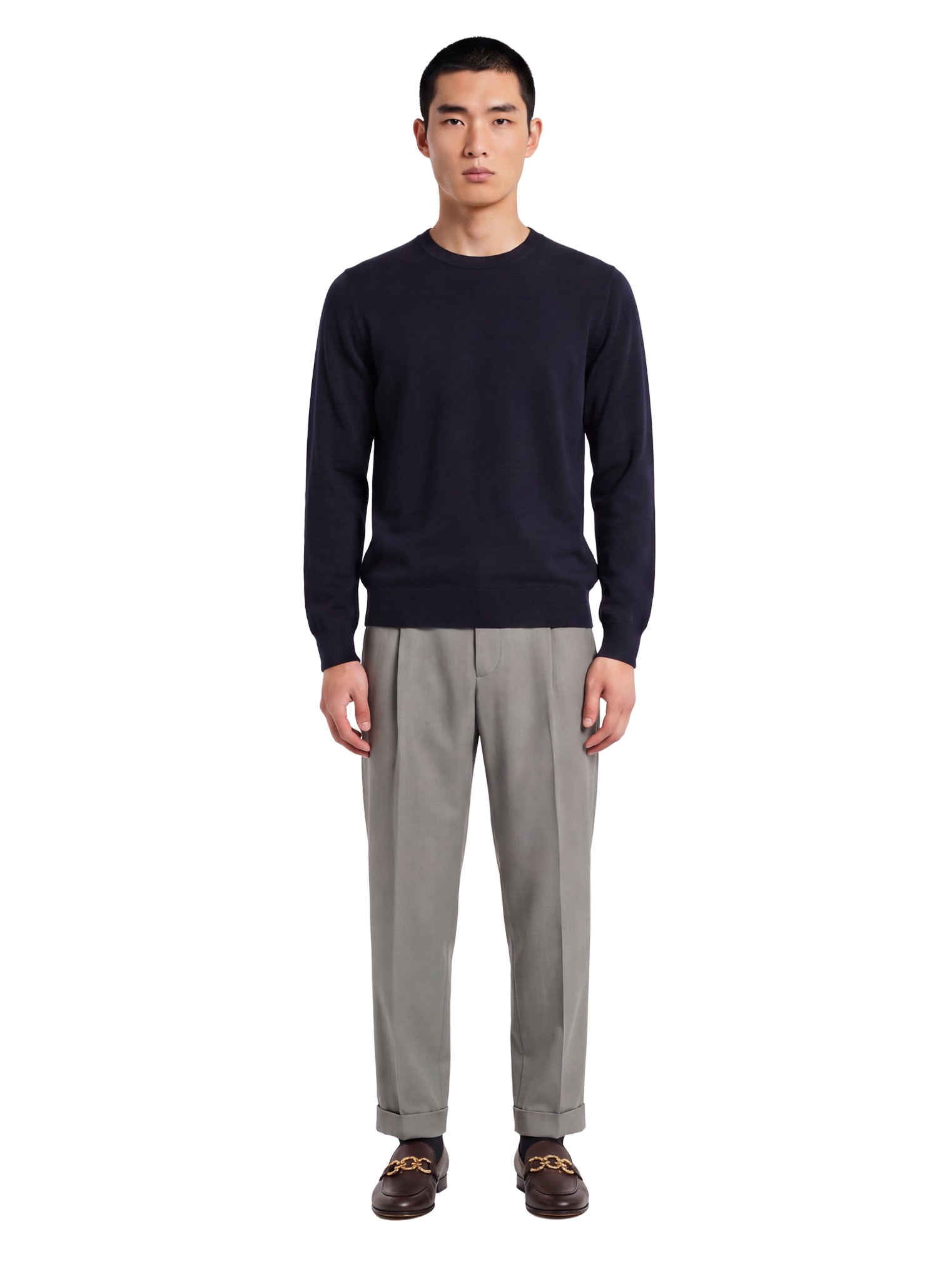 Maglione a girocollo in blu 