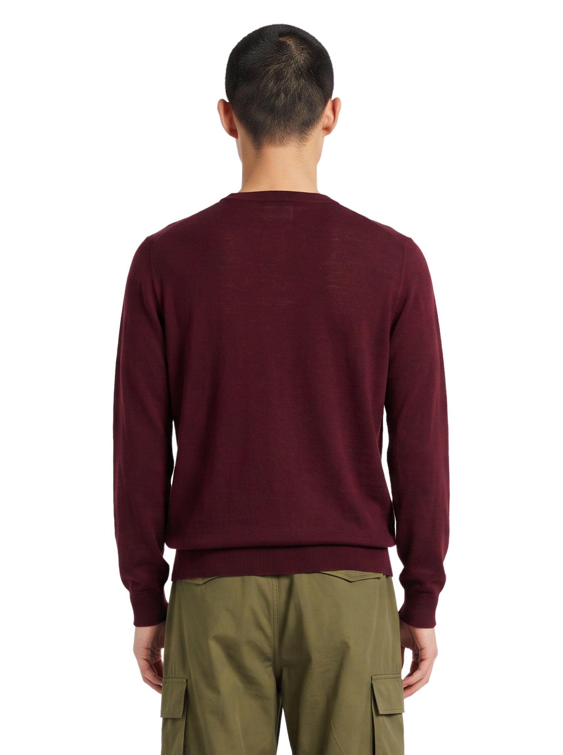 Maglione a girocollo in cashmere bordeaux 