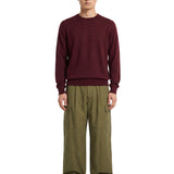 Maglione a girocollo in cashmere bordeaux 