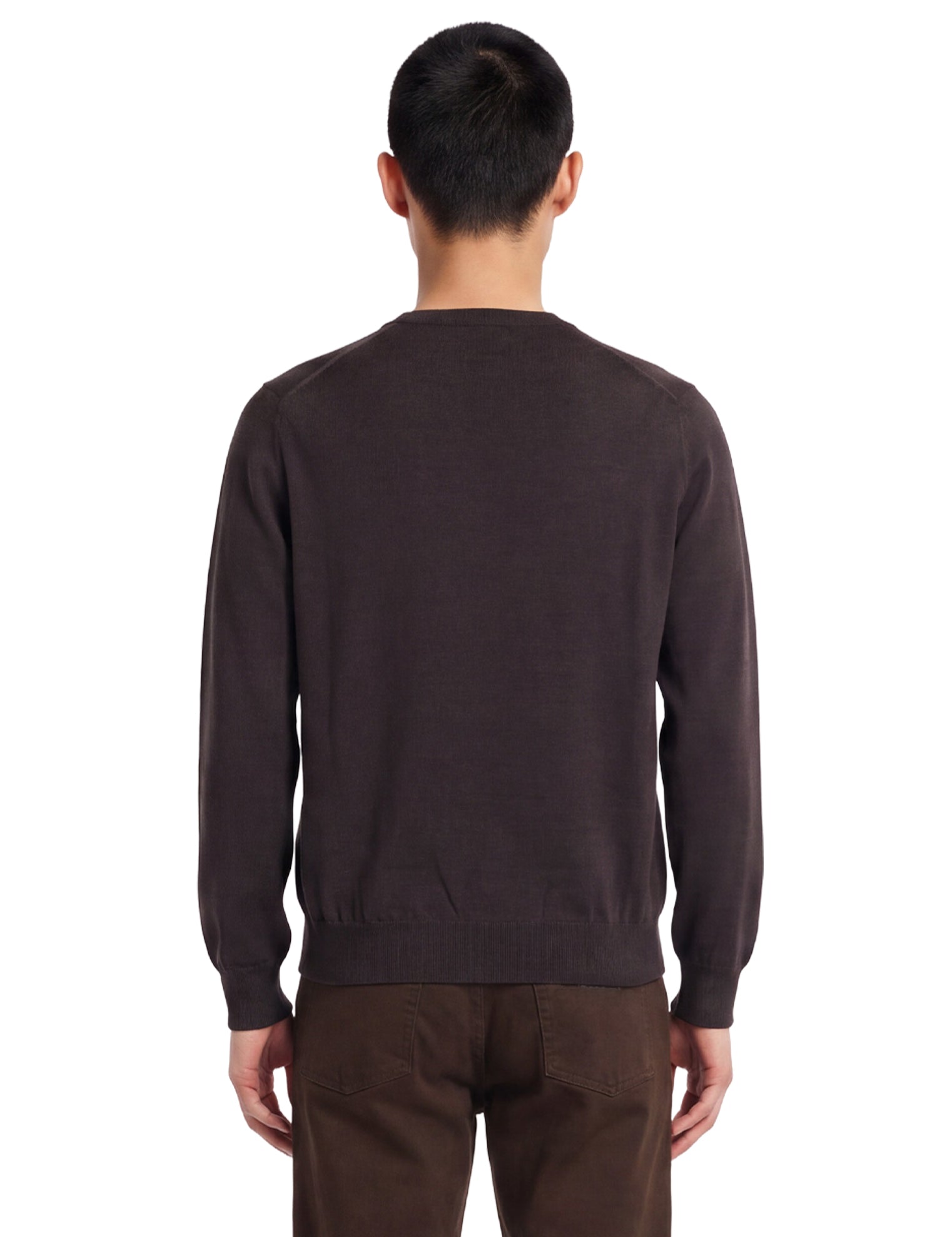 Maglione a girocollo in marrone 