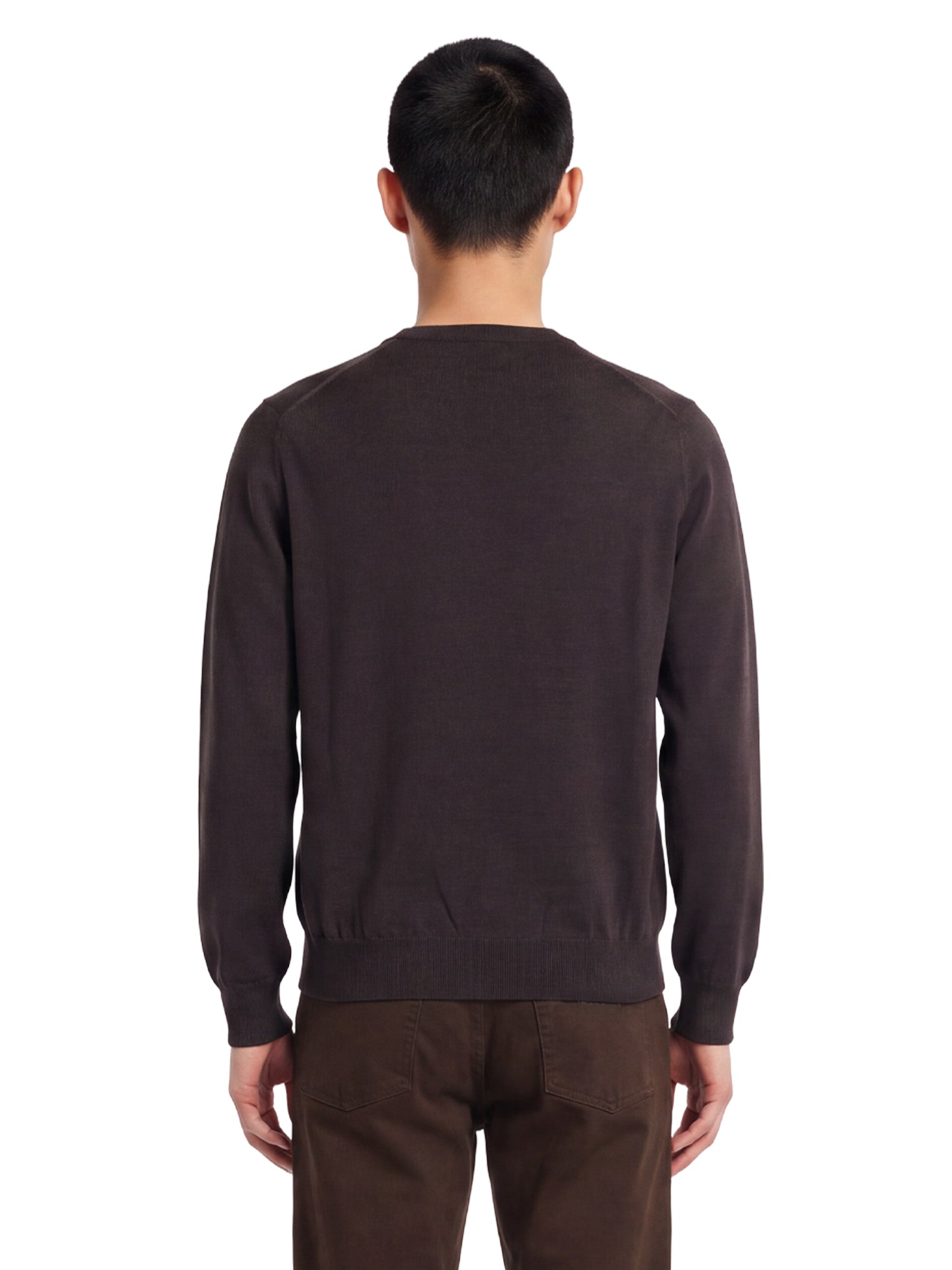 Maglione a girocollo in marrone 