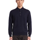 Polo a maniche lunghe in blu 