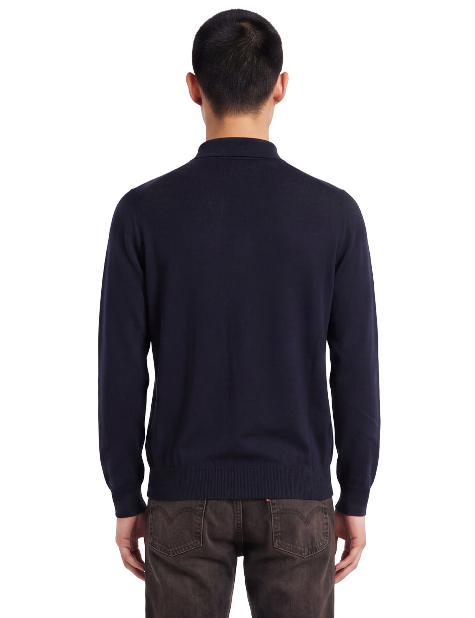 Polo a maniche lunghe in blu 