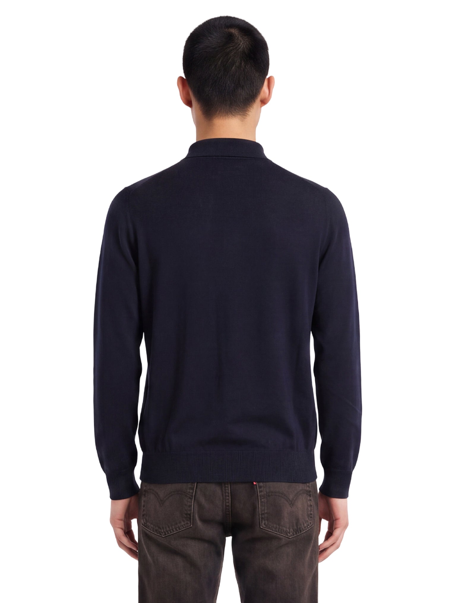 Polo a maniche lunghe in blu 