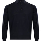 Polo a maniche lunghe in blu 