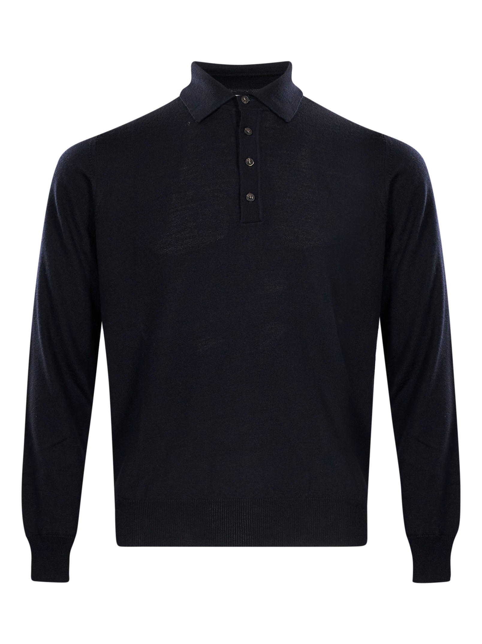 Polo a maniche lunghe in blu 