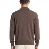 Polo in maglia con bottoni in marrone 