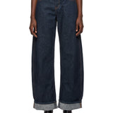 Jeans a gamba dritta karo in blu 
