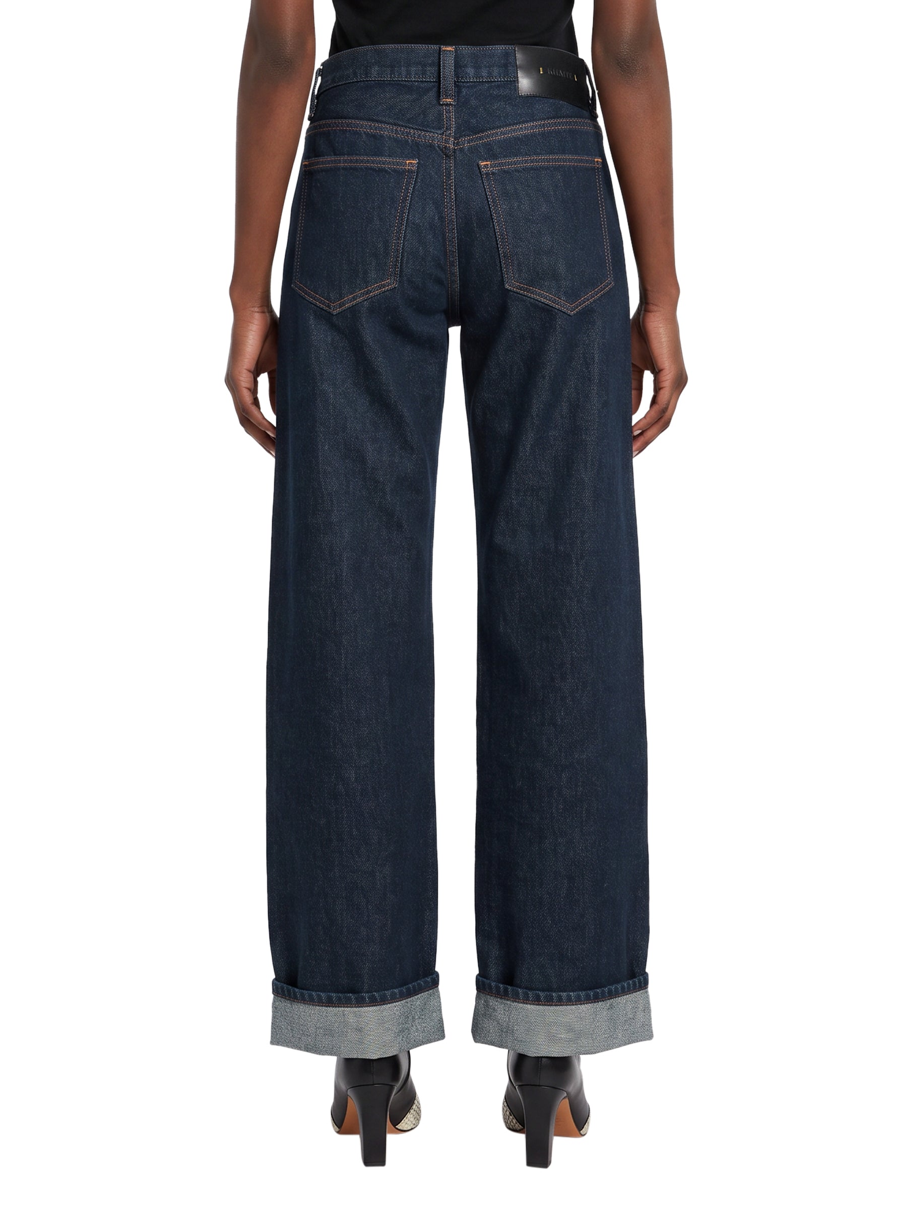 Jeans a gamba dritta karo in blu 