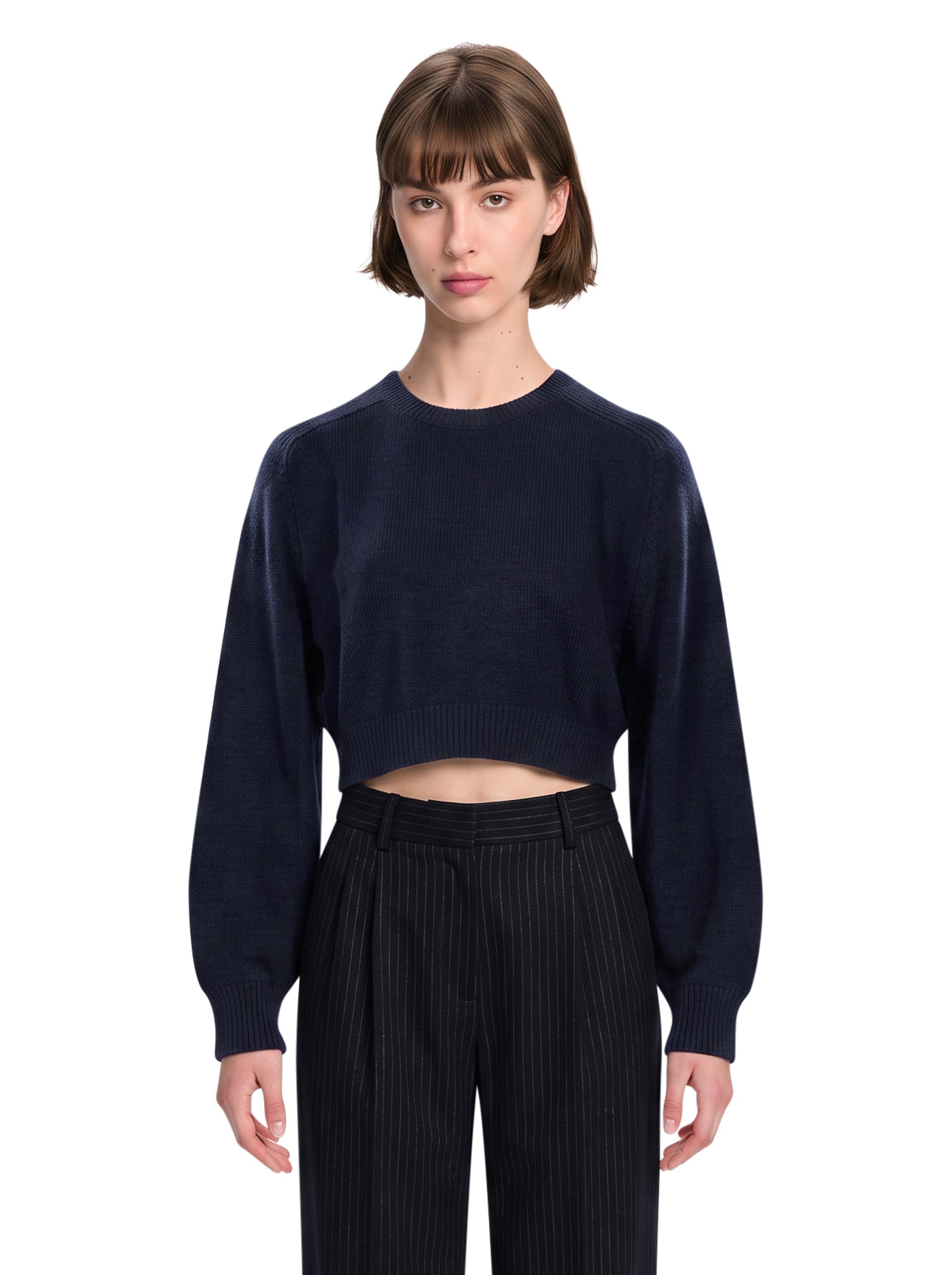 Maglione Masie cropped in blu 