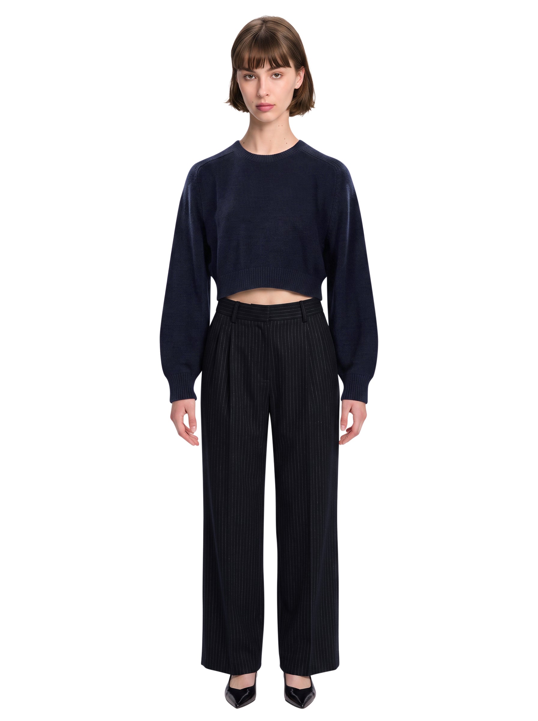 Maglione Masie cropped in blu 