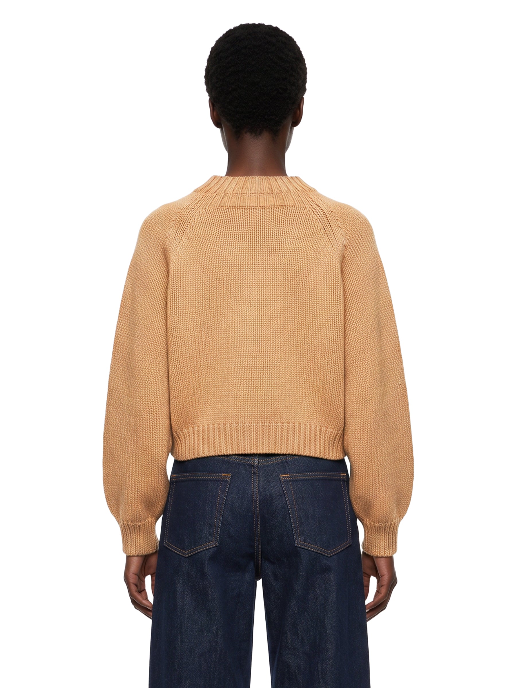 Maglione crop in cashmere Cain in beige 