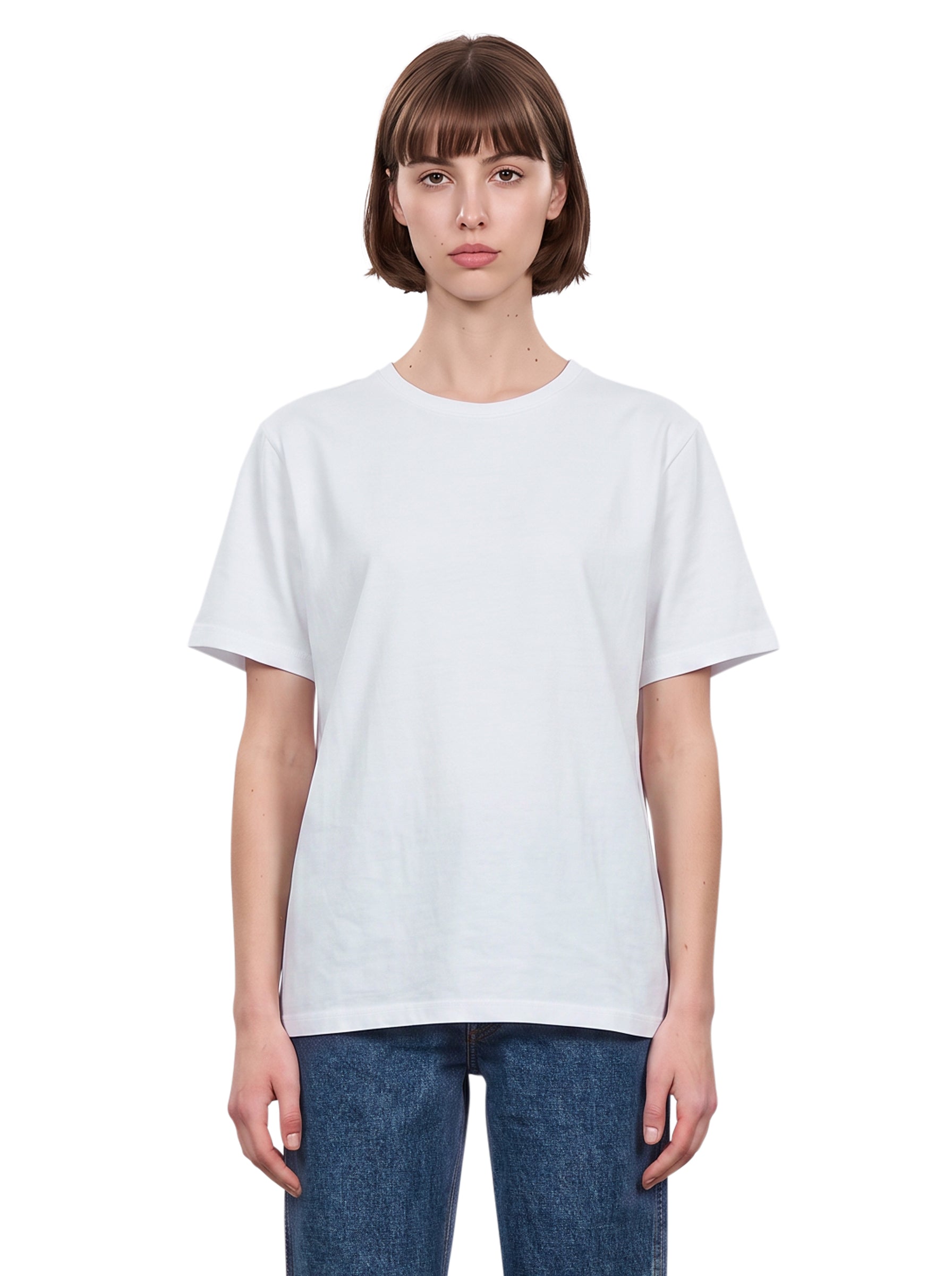 T-shirt con applicazione in bianco 