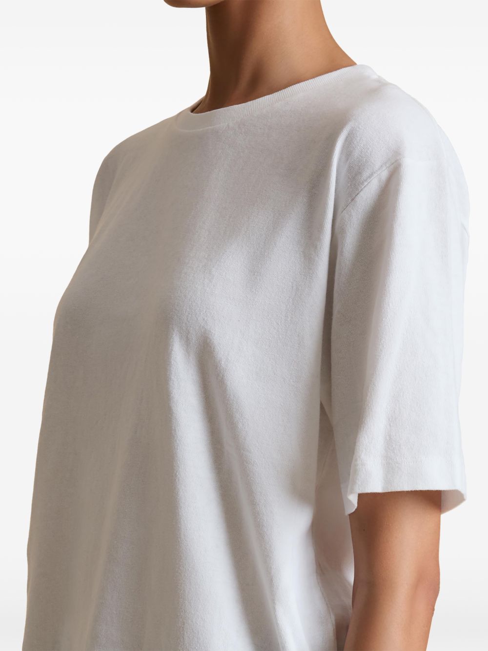 T-shirt con applicazione in bianco khaite - donna 