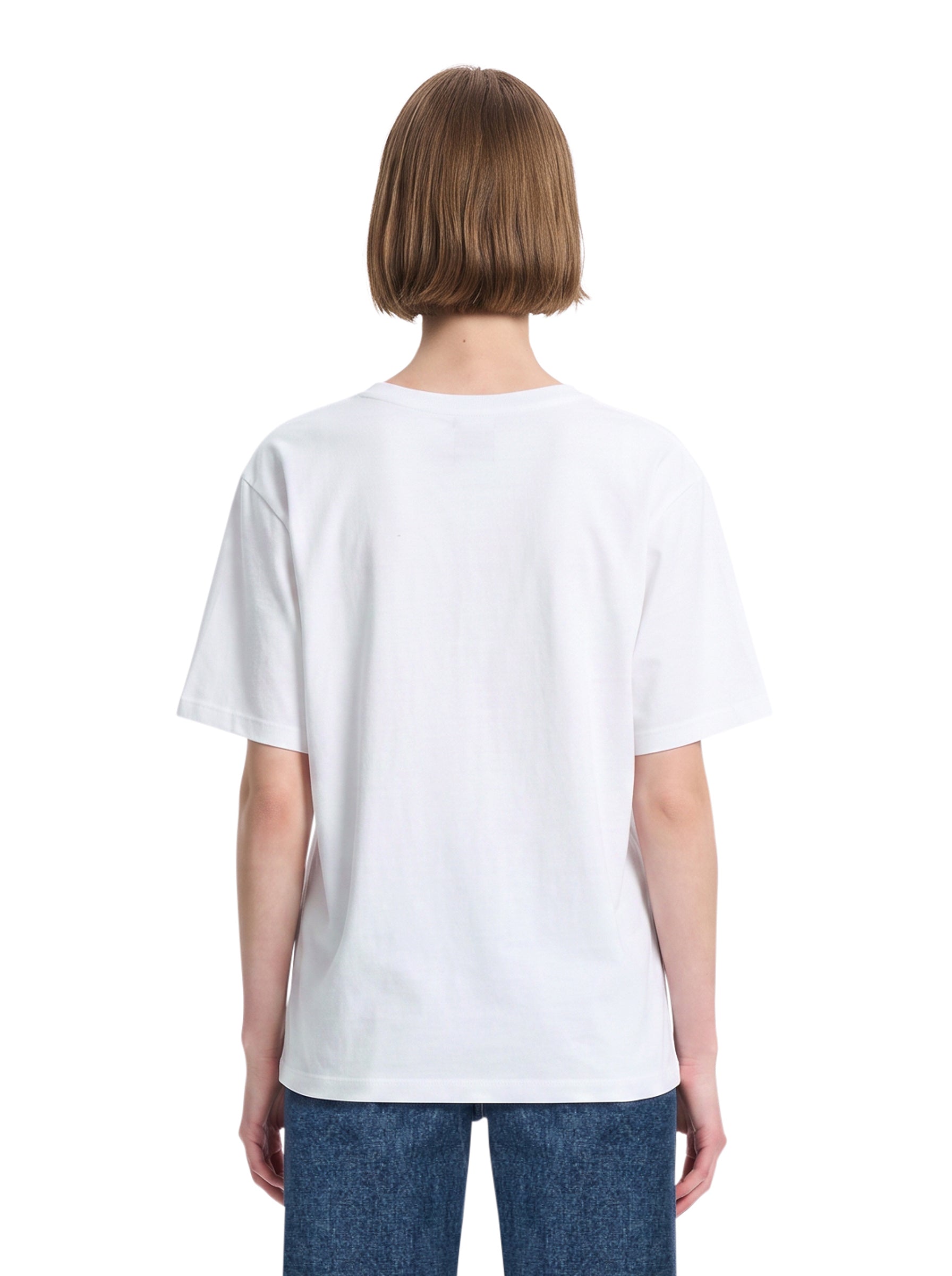 T-shirt con applicazione in bianco 