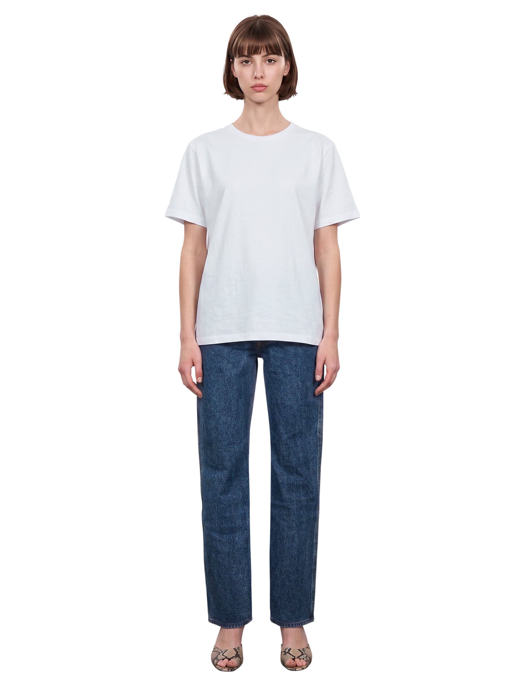 T-shirt con applicazione in bianco 