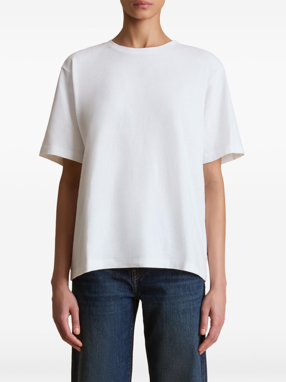T-shirt con applicazione in bianco khaite - donna 
