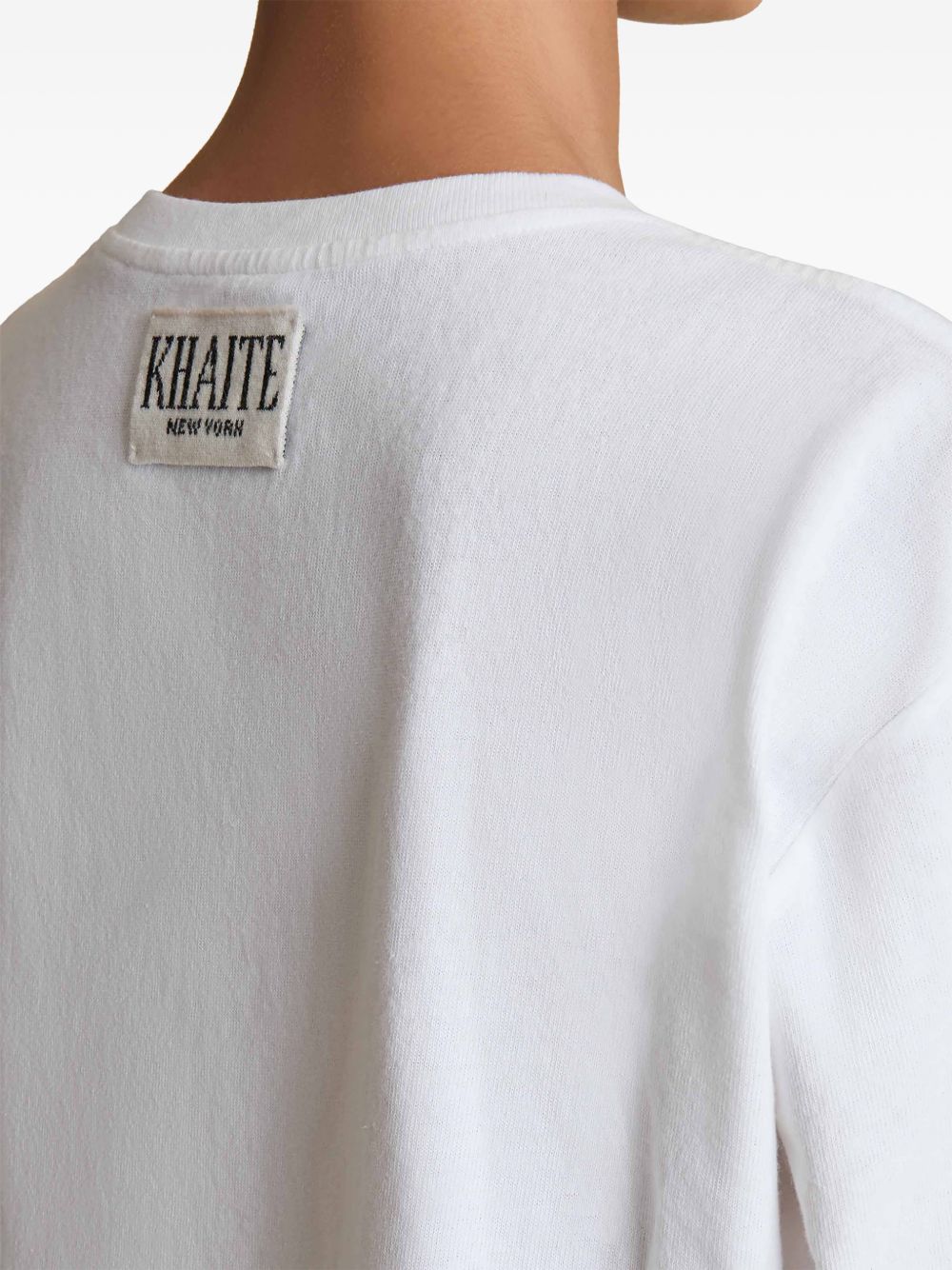 T-shirt con applicazione in bianco khaite - donna 