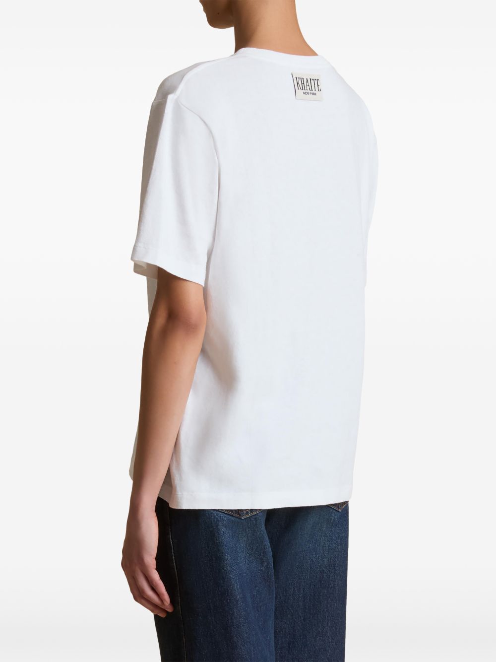 T-shirt con applicazione in bianco khaite - donna 