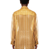 Camicia trasparente con stampa Goya in oro 