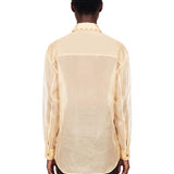 Camicia trasparente con stampa Goya in beige 