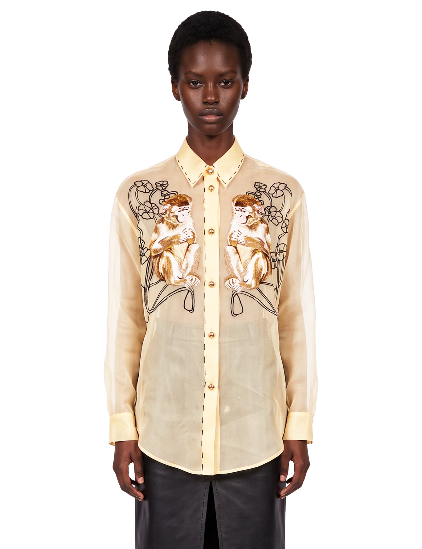 Camicia con stampa Goya in giallo 