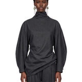 Top a collo alto Harlow in grigio 