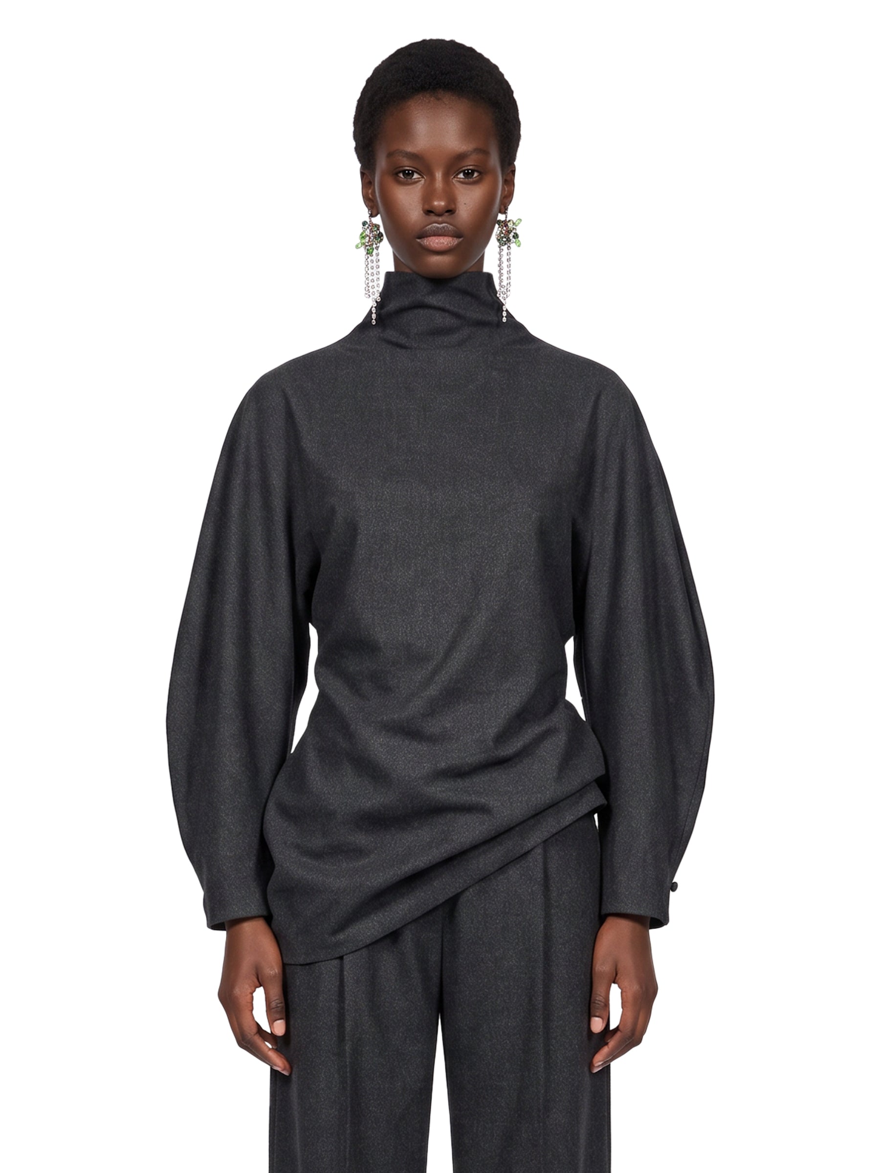 Top a collo alto Harlow in grigio 