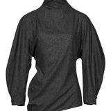 Top a collo alto Harlow in grigio 
