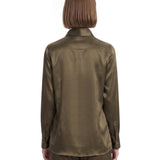 Camica in seta Ivy in marrone 