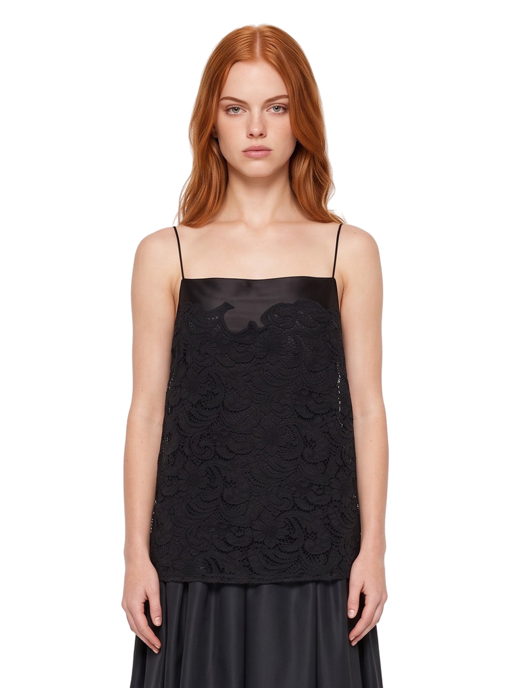 Top Neema in pizzo nero 