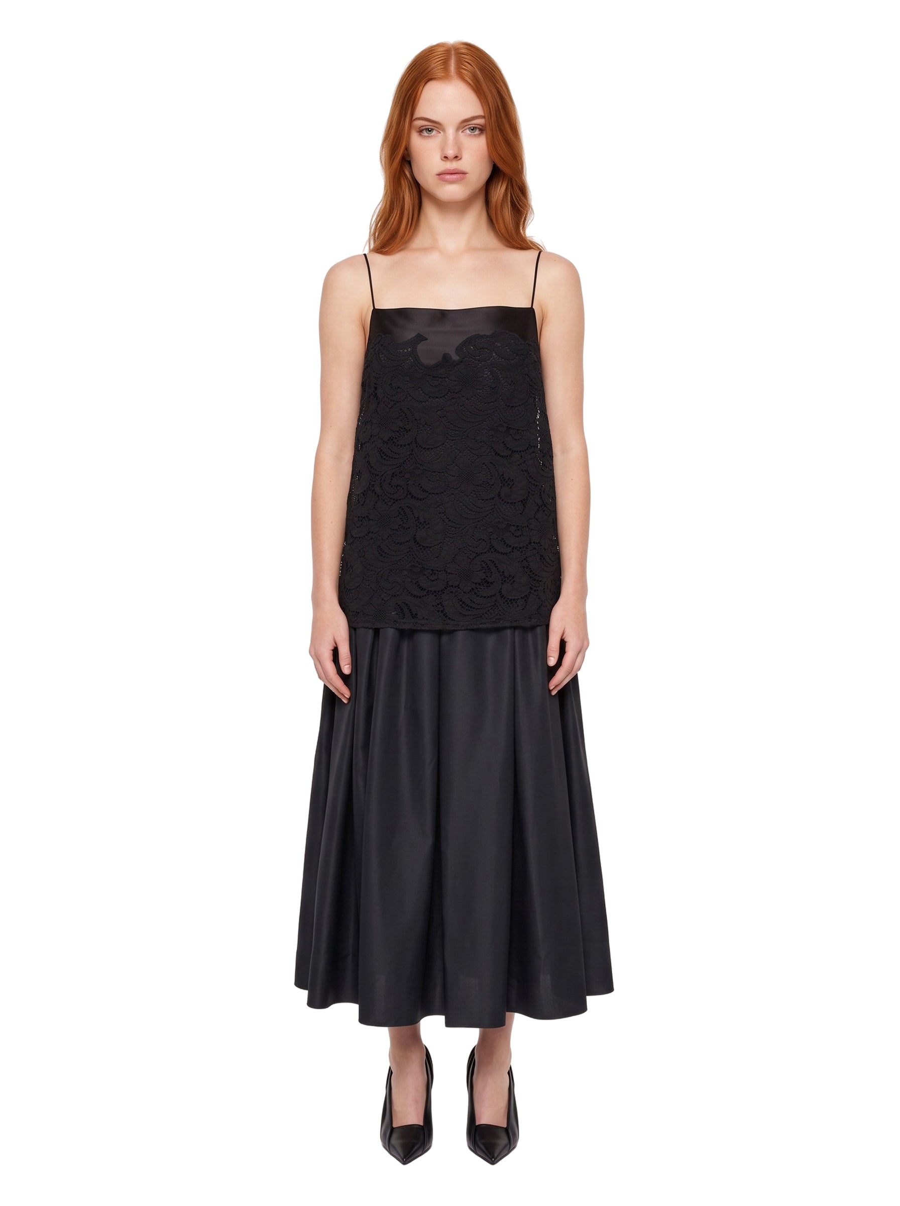 Top Neema in pizzo nero 
