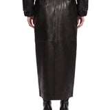 Gonna midi Luiza con spacco in nero 