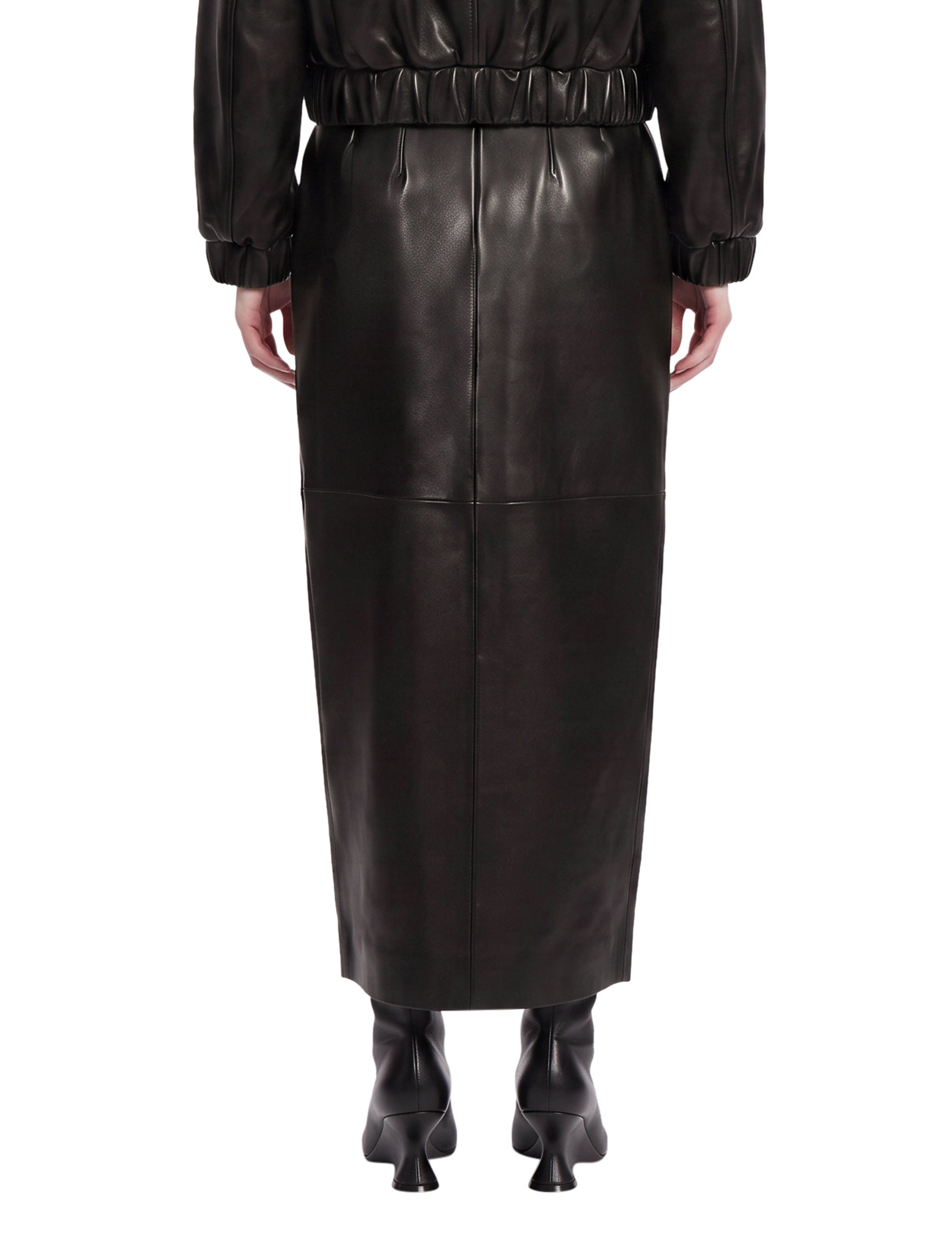 Gonna midi Luiza con spacco in nero 